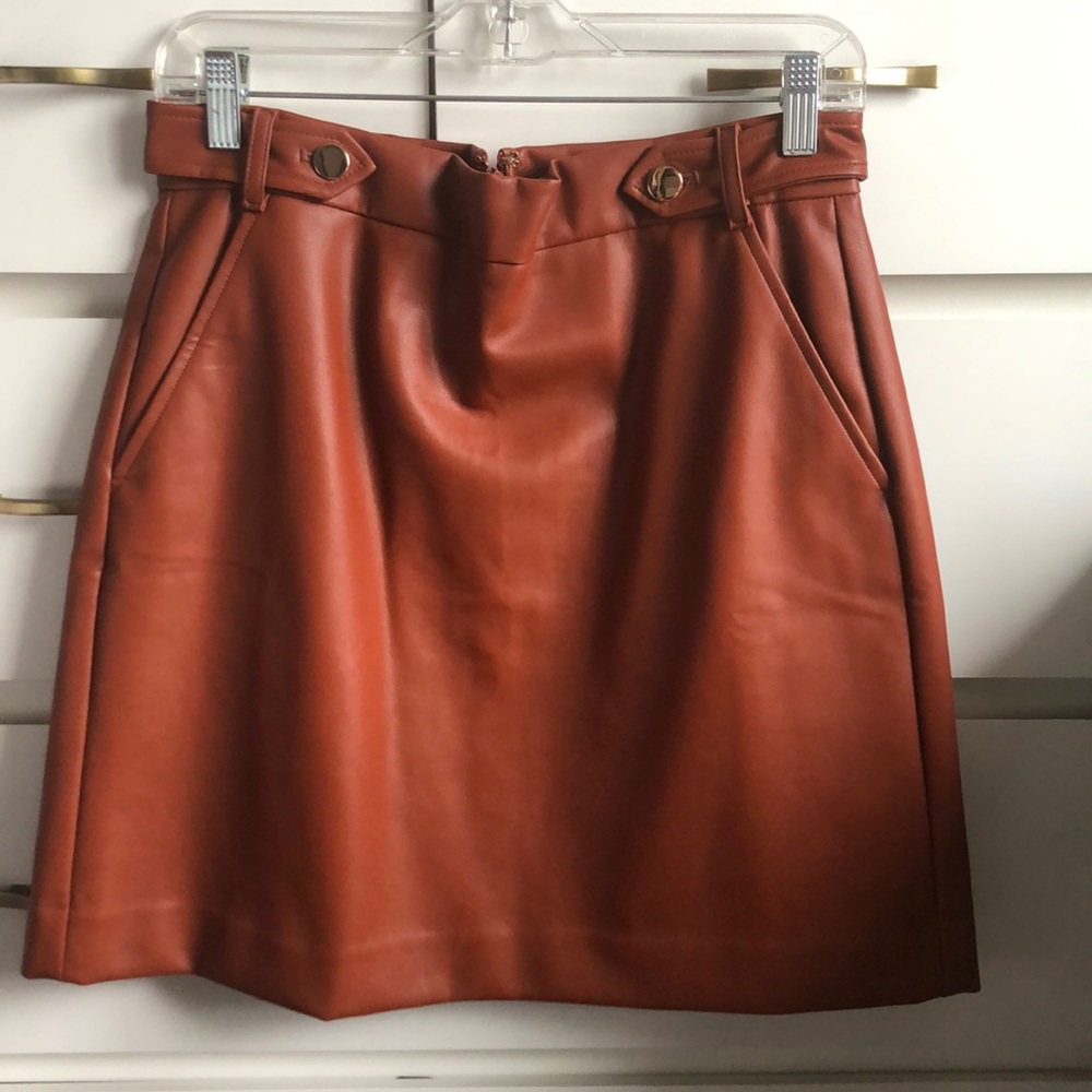 LOFT faux leather mini skirt